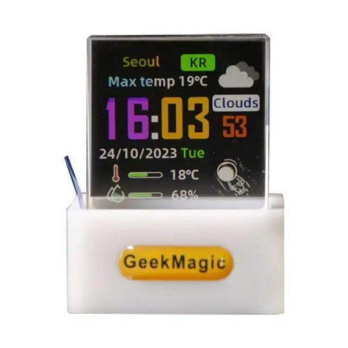 GeekMagic GIFTV Crystal Cube Photo Display Holographic Desktop Smart Weather - Picture 6 of 7