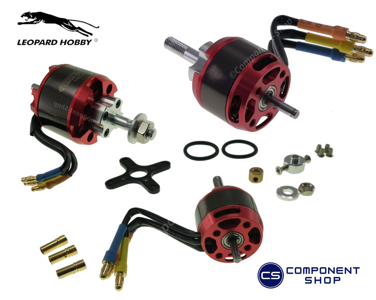LEOPARD Moteur Brushless 2826-1250KV – 140W, 2-3S LiPo, Axe 3,175 Mm – Pour Avion RC, Avec Licence RCECHO Apps