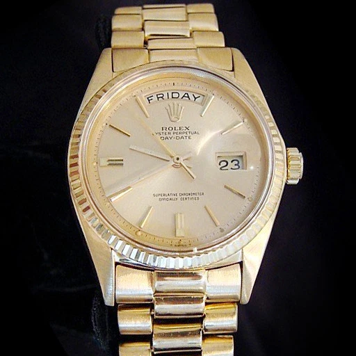 Rolex — Mens Rolex Day-Date President 18K Yellow Gold Watch Champagne Dial Vintage 1803