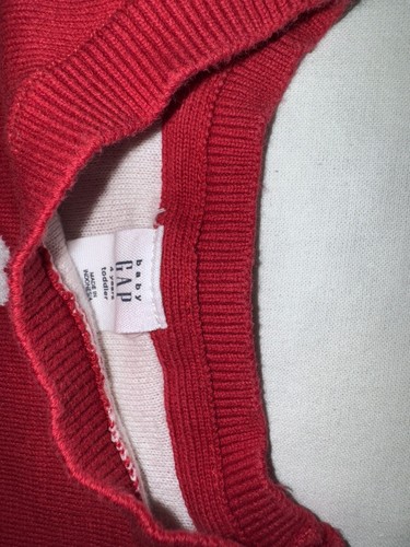 Baby Gap Girls Sweater Hearts Pattern Valentines Motif Sz 4 Years - Picture 9 of 11