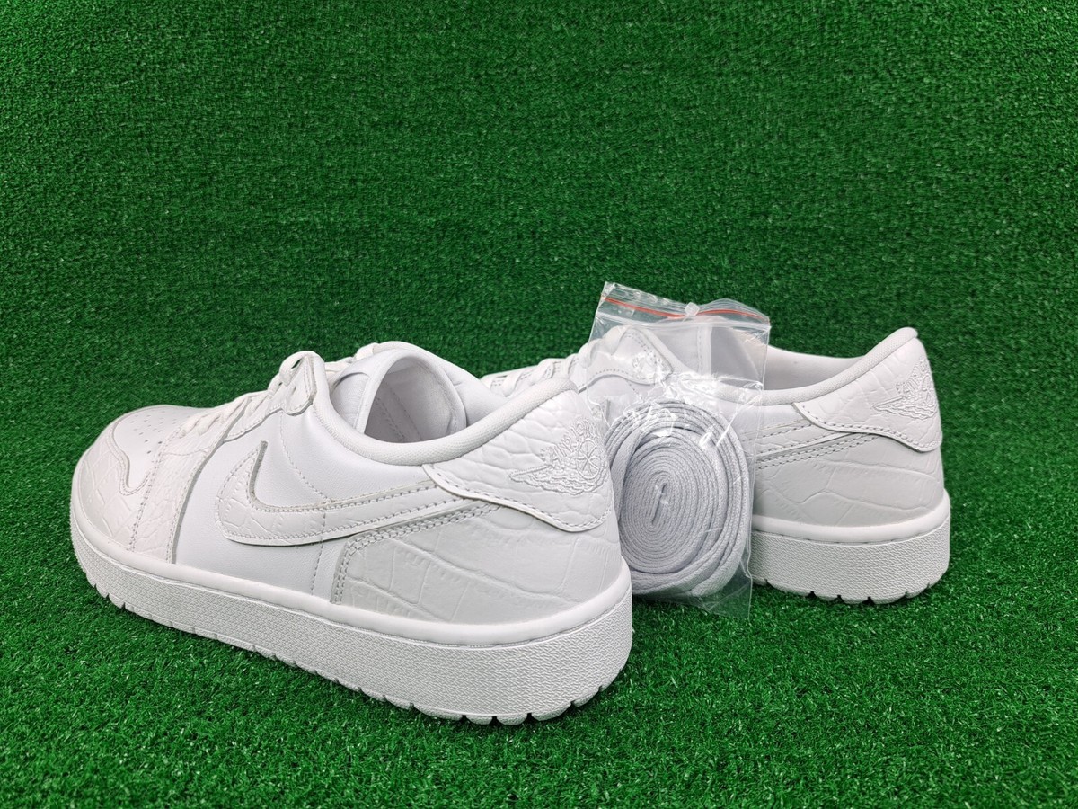 Nike Air Jordan 1 Golf Low Golf Shoes White Crocodile DD9315