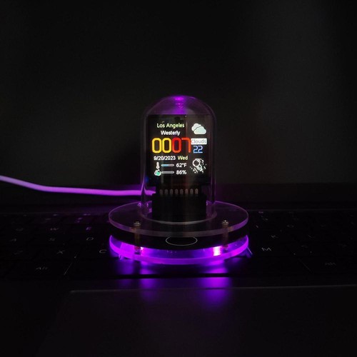 Smart WIFI Networked Nixie Tube Alarm Clock Desktop Gifts Christmas Décor P4Q8 - Picture 9 of 12