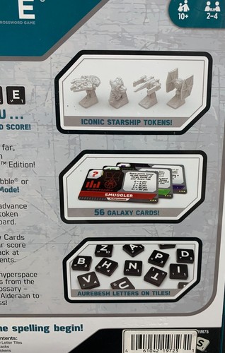 Star Wars Scrabble Board Game 2-in-1 Classic & Galaxy Mode 2-4 players SEALED - Picture 4 of 8