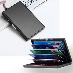 Business Waterproof ID Credit Card Wallet Holder PU Aluminum Pocket Case Box