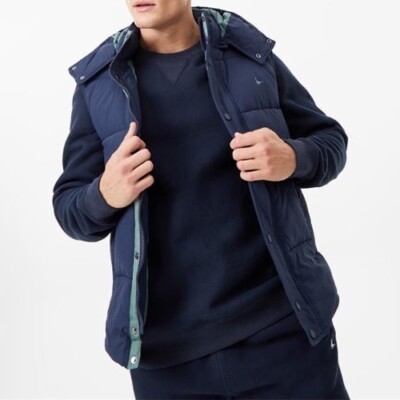 Jack Wills Firstone Nylon Navy Men's Medium Puffer Gilet- (REFR3