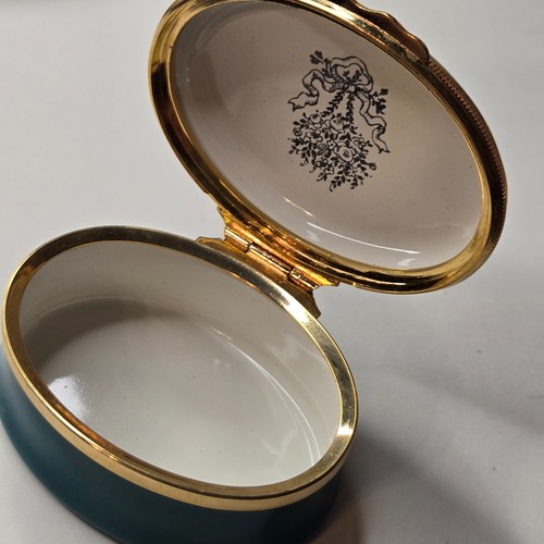 Halcyon Days Enamel Trinket Box Never Complain Never Explain Blue Nautical Crab - Picture 3 of 6
