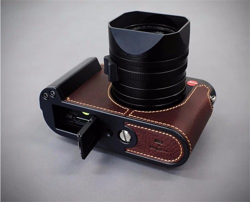 Half Case For Leica Q3 Q2 Q QP Genuine Leather Insert Camera Cover Handmade - Picture 22 of 27