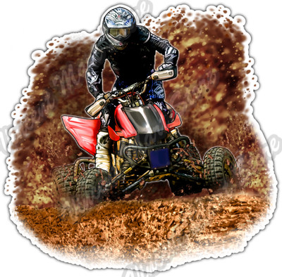 ATV Dirty Extreme Sport Off-Road Racing Race Car Bumper Vinyl Sticker ...