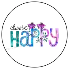 CHOOSE HAPPY ENVELOPE SEALS LABELS STICKERS PARTY FAVORS