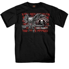 Militia Eagle 2nd Amendment Support Crew Men's T-Shirt