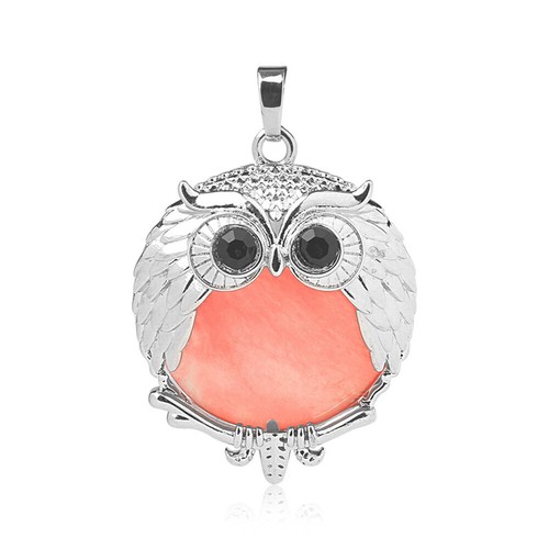 Piedra preciosa natural cuarzo cristal búhos colgante mujer collar joyería - Imagen 13 de 35