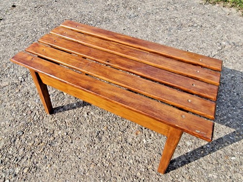 Vintage Danish MCM Mid Century Modern Wooden Slatted Atomic Coffee Table Retro - Picture 4 of 12