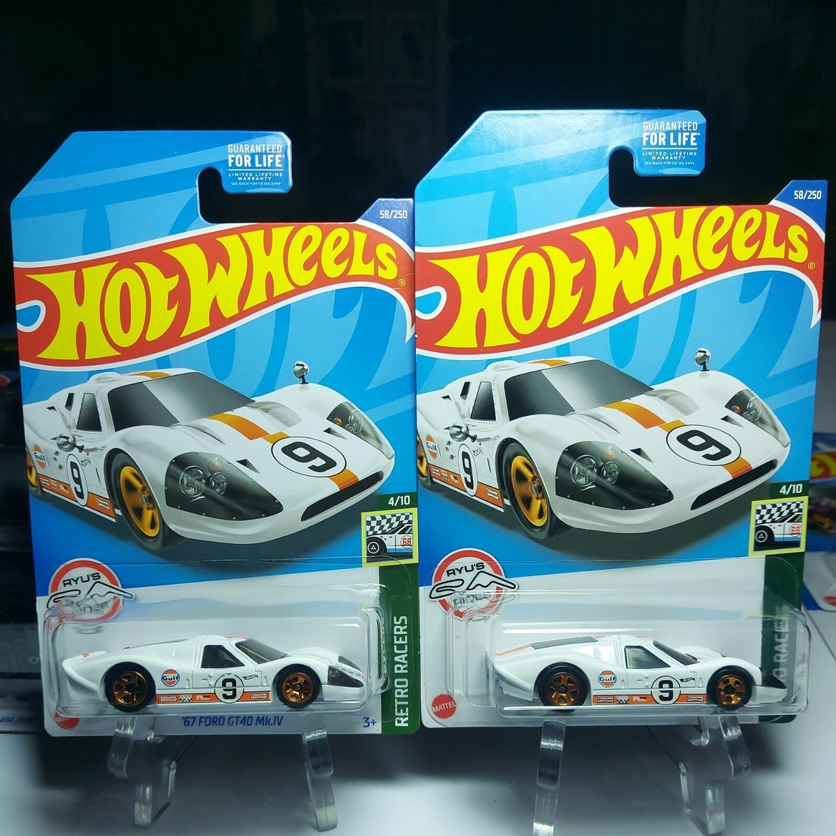2)🔥Hot Wheels White GULF '67 Ford GT40 MK.IV #58 Ryu's Rides
