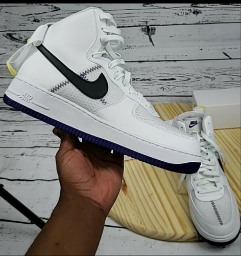 Nike Air Force 1 High '07 LV8 1 White Off Noir-Court Purple CI1117-100 Mens Sz 9 - Picture 3 of 12