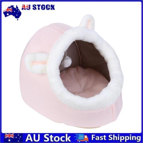 Enclosed Cat Bed Anti-skid House Tent Winter Warm Small Dog Basket Cozy (Pink S) - Picture 1 of 11
