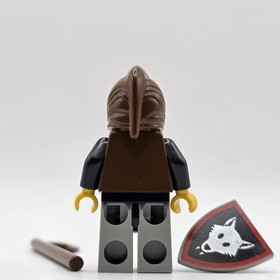 Lego Wolfpack Minifigure cas252 Castle Black Knights 6086 6075 HTF Shield Axe