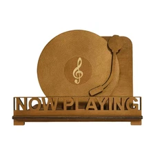 Now Playing Vinyl Record Stand, Single Vinyl Record Holder Display, Wooden Album