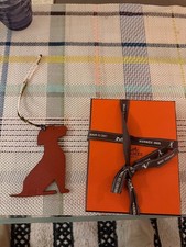 HERMES Petit H Charm Dog NEW W/BOX. NEVER USED