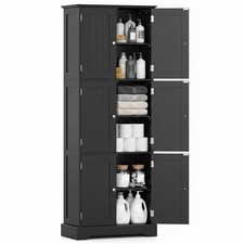 Tall Bathroom Storage Cabinet with 6 Doors, Adjustable Shelves for Kitchen