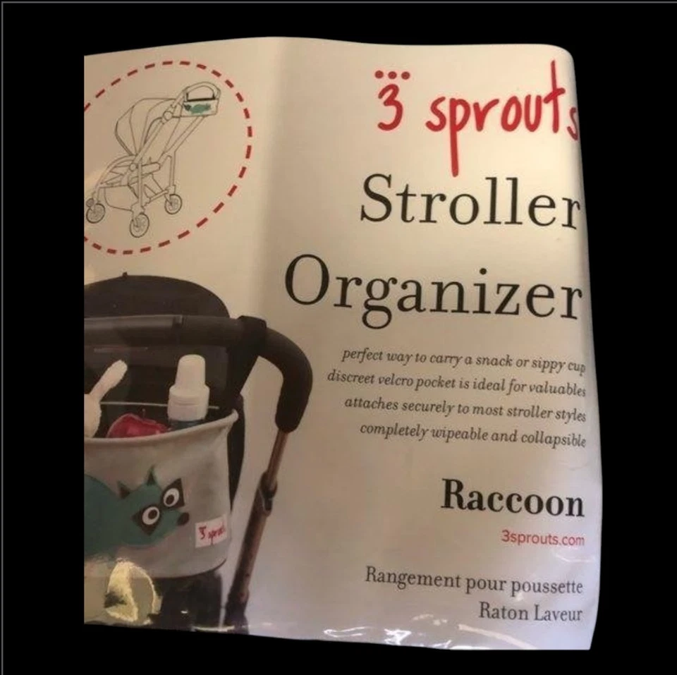 Organizador de cochecito 3 Sprouts en mapache en gris nuevo en paquete Foto 3 de 4