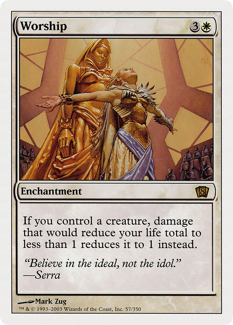 Worship #57 (MP) 8th Edition 8ED Magic MTG