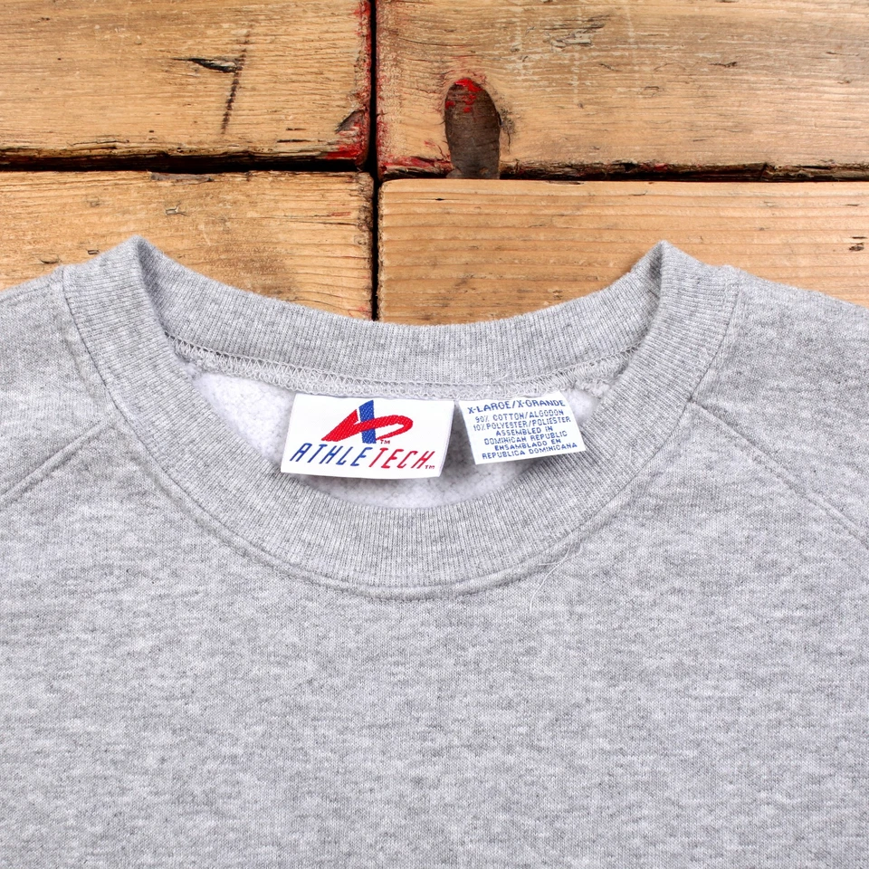 Sudadera en blanco vintage Athletech XL chaleco cuello redondo gris para hombre Foto 3 de 4