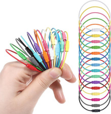 32 Pcs 6 Inch Stainless Steel Wire Keychain Ring for Luggage Tag Loops