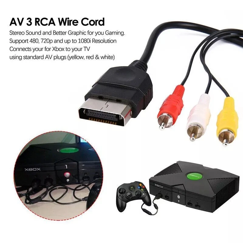 TV AV 3 RCA Cord Audio Video Cable for Microsoft Original/Classic Xbox 1st Gen - Image 4 of 4