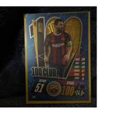 Topps Match Attax 100 Club Lionel Messi FC Barcelona Card CL9