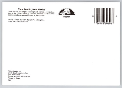 TAOS PUEBLO New Mexico Largest Existing Multi-Storied Pueblo In USA - POSTCARD - Picture 2 of 2