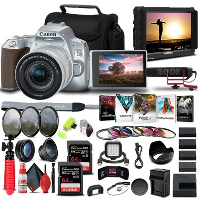 Canon EOS 250D / Rebel SL3 DSLR Camera with 18-55mm Lens (Silver) Bundle