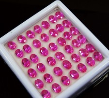 AAA 7x5 MM Natural Ceylon Pink Sapphire Loose Oval Gemstone Cut Lot 15 Pcs