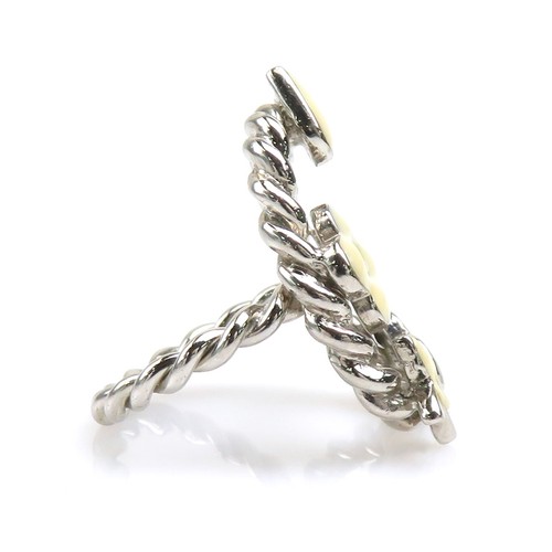 Auth LOUIS VUITTON Sweet Monogram Ring Silver/Off White Metal M65466 - w1280g - Picture 2 of 11