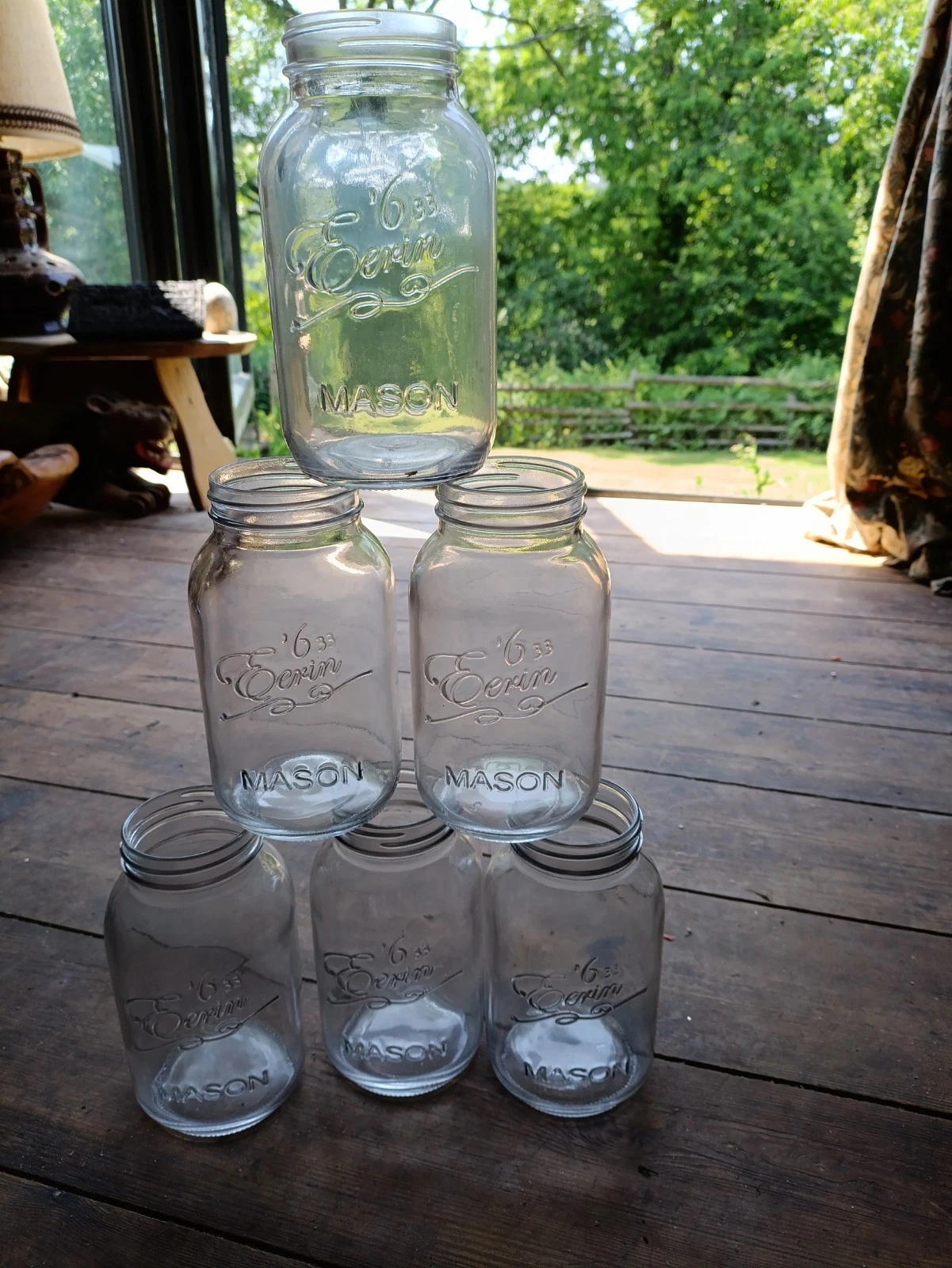 Set of 6 Vintage Erin Mason Glass Storage Jars Rustic Farmhouse Kitchen Decor
Opens in a new window