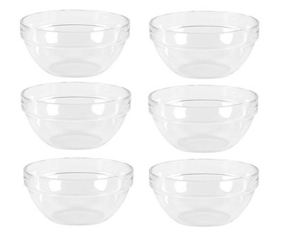 6 Schüsseln Schalen Servierschale Suppen Schüssel Set Luminarc stapelbar Ø 17 cm