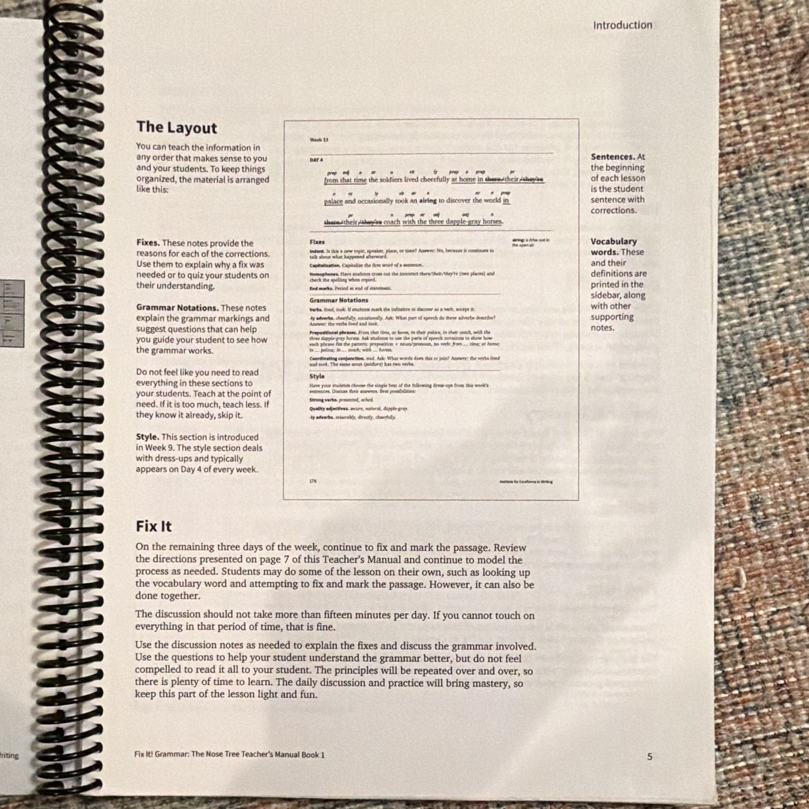 IEW Fix It! Grammar The Nose Tree Teacher's Manual Book 1 Spiral Bound ...