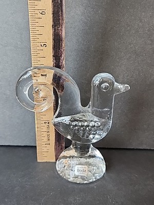 Kosta Boda Art Glass Zoo Series Bird Rooster Chicken Figurine | eBay