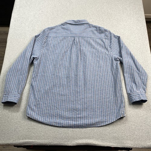 Carbon 2 Cobalt Shirt Mens XL Blue Plaid Textured Weave Cotton Button Up 133491 - Picture 14 of 15