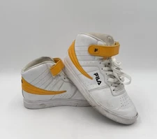 Fila High Top Sneakers White with Yellow Strap Women’s Size 5 Retro Streetwear