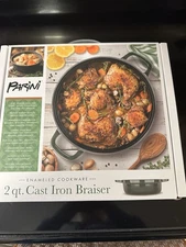 NEW IN BOX Parini 2 Qt Cast Iron Braiser Enameled Cookware Brand New In Box