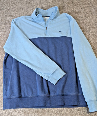 Izod Sweatshirt Mens 2XLT Blue Advantage Performance Stretch Pullover 1/4 Zip.