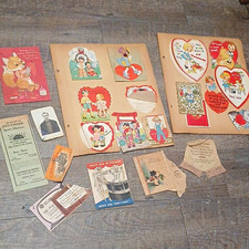 Vintage Scrapbook Pages Lot Valentine & Chris...