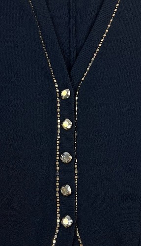 Cárdigan Chaqueta St John Evening Marie Oro Estrás Talla 14 Falda Talla 12 Traje - Imagen 5 de 12