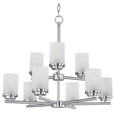 MAXIM 10206FTSN Corona 9-Light 28" Wide Satin Nickel Chandelier