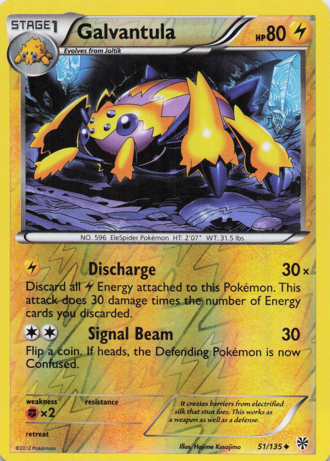 Galvantula Uncommon Reverse Holo Plasma Storm 51/135 LP