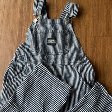KEY Overalls Kids 2T Striped Bib Blue White Striped Boys Train Engineer Painter