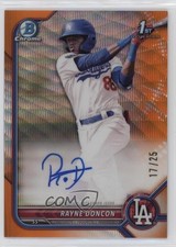 2022 Bowman Chrome Prospect Orange Wave Refractor 17/25 Rayne Doncon Auto 10yf