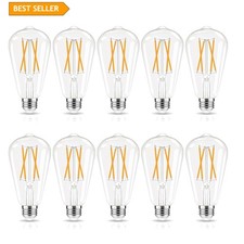 LED Edison Bulbs Dimmable E26 60W Equivalent Soft White 2700K ST19 Vintage Beam