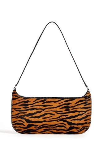 RRP€620 REJINA PYO Cassie Calf Hair Shoulder Bag Zebra Print Zip Closure - Picture 4 of 6