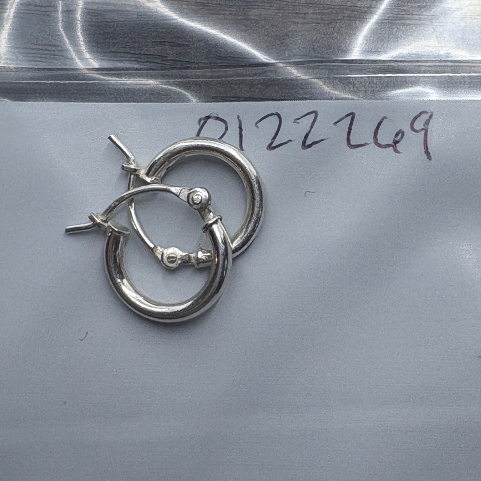 Solid Sterling Silver 925 Rounded Hoop Earrings H… - image 9